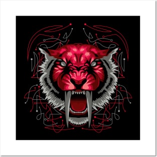 tiger head tattoo Posters and Art